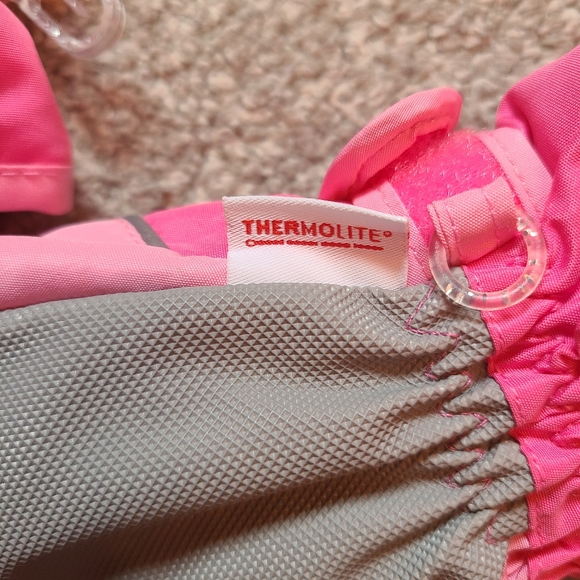 Toddler Pink Snow Winter Gloves - Picture 3 of 3